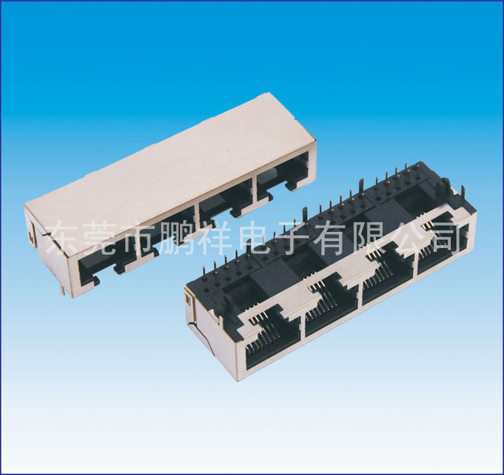 RJ45系列，帶燈+單層USB連接器