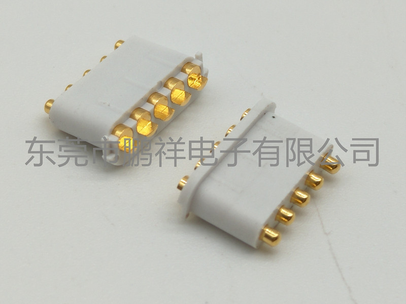 C943-05P&nbsp;剖邊貼板式5PIN彈簧頂針